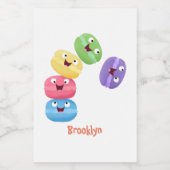 Niedliche Macaros Cartoon Illustration Lebensmitteletikett (Einzelnes Label)