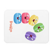 Niedliche Macaros Cartoon Illustration Magnet (Horizontal)