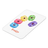 Niedliche Macaros Cartoon Illustration Magnet (Linke Seite)