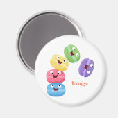 Niedliche Macaros Cartoon Illustration Magnet (Vorderseite/Rückseite)