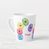 Niedliche Macaros Cartoon Illustration Milchtasse (Linke Ecke)