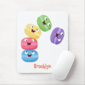 Niedliche Macaros Cartoon Illustration Mousepad (Mit Mouse)
