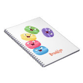 Niedliche Macaros Cartoon Illustration Notizblock (Rechte Seite)