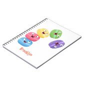 Niedliche Macaros Cartoon Illustration Notizblock (Linke Seite)