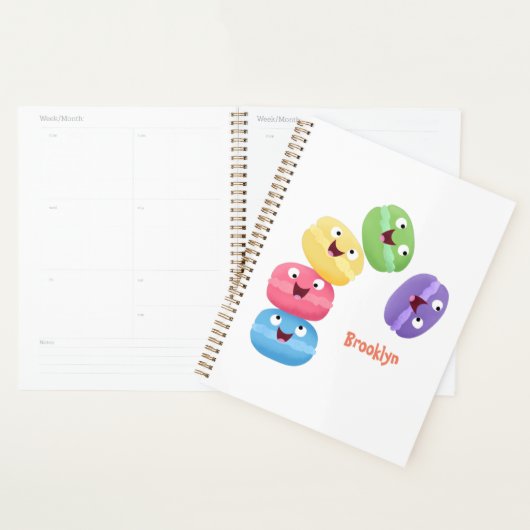 Niedliche Macaros Cartoon Illustration Planer (Anzeige)