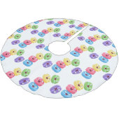 Niedliche Macaros Cartoon Illustration Polyester Weihnachtsbaumdecke (Schrägansicht)
