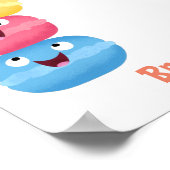 Niedliche Macaros Cartoon Illustration Poster (Ecke)