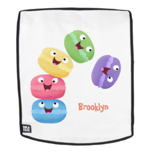 Niedliche Macaros Cartoon Illustration Rucksack
