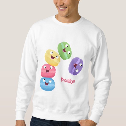 Niedliche Macaros Cartoon Illustration Sweatshirt (Vorderseite)