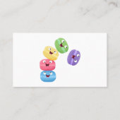 Niedliche Macaros Cartoon Illustration Visitenkarte (Rückseite)