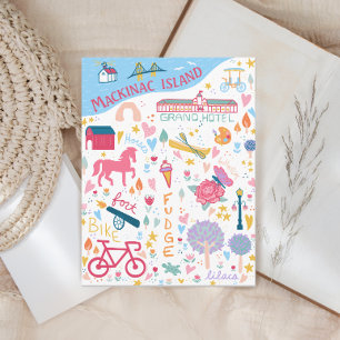 Niedliche Mackinac Insel Michigan Lieblingskarte Postkarte