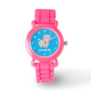 Niedliche Mädchen addieren Namenslamauhr Armbanduhr