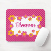 Niedliche Mädchen benennen rosa, gelbe Blumen kari Mousepad (Mit Mouse)