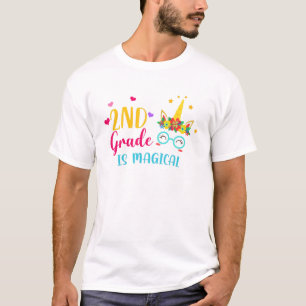 Niedliche Mädchen der zweiten Klasse Einhorn Kinde T-Shirt