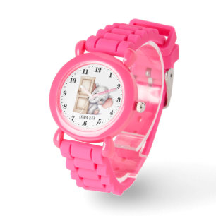 Niedliche Mädchen, die Elefanten pinkeln, geben de Armbanduhr