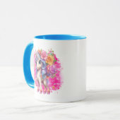 Niedliche Mädchen einhorchen Kakaotee aus Monogram Tasse (Vorderseite Links)