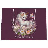 Niedliche Mädchen Einhorn-Party anpassbar Große Geschenktüte (Vorderseite)