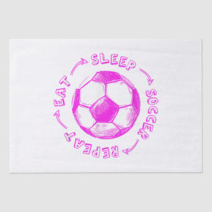 Niedliche Mädchen essen Schlafsoccer wiederholen - Seidenpapier