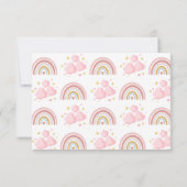 Niedliche Mädchen Geburtstag Pastel Rainbow Party Dankeskarte (Rückseite)