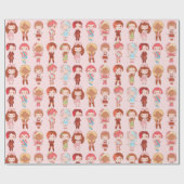 Niedliche Mädchen Geschenkpapier (Flach)