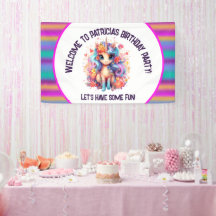 niedliche Mädchen Happy Birthday Einhorn