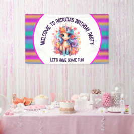 niedliche Mädchen Happy Birthday Einhorn Banner