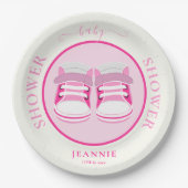 NIEDLICHE MÄDCHEN HINTERN BABY SHOWER PAPPTELLER (Vorderseite)