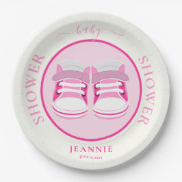 NIEDLICHE MÄDCHEN HINTERN BABY SHOWER PAPPTELLER