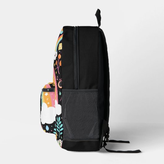 niedliche Mädchen hübsche, monogramm-schwarze Schu Bedruckter Rucksack (Rechts)