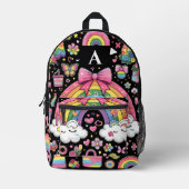 niedliche Mädchen, hübsche Schwarze Schulkinder in Bedruckter Rucksack (Vorderseite)