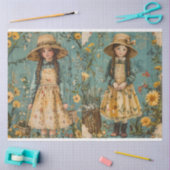 Niedliche Mädchen im Gartenzwirn Seidenpapier (Basteln)