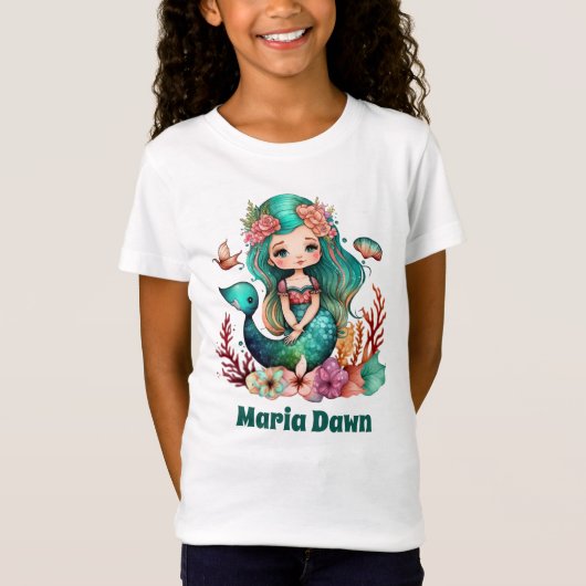 niedliche Mädchen Kindermädchen geben den Namen T-Shirt (Vorderseite)