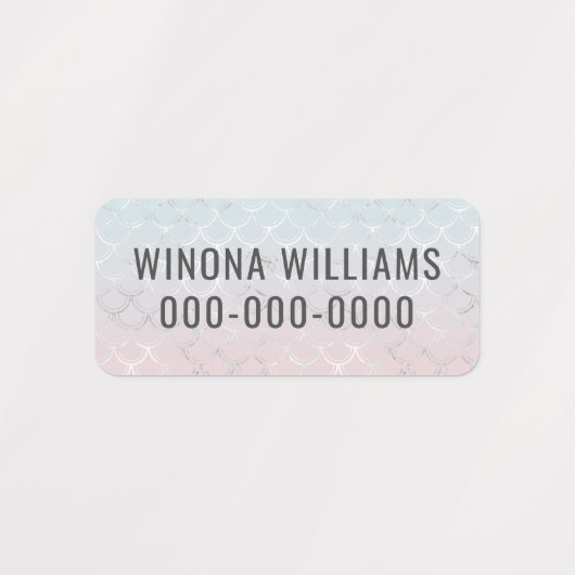 Niedliche Mädchen Meerjungfrau Kinder Name Telefon Etiketten (Design 2)