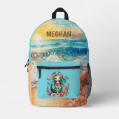 Niedliche Mädchen meraid tragen den Namen Bedruckter Rucksack (Vorderseite)