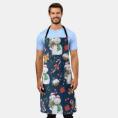 NIEDLICHE MÄDCHEN MIT WINTERSCHNEE UND KANDYKANEN SCHÜRZE (Getragen)