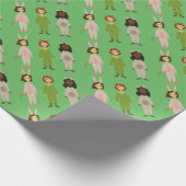 Niedliche Mädchen Pajama-Freunde Geschenkpapier (Ecke)