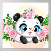 Niedliche Mädchen Panda Poster (Vorne)