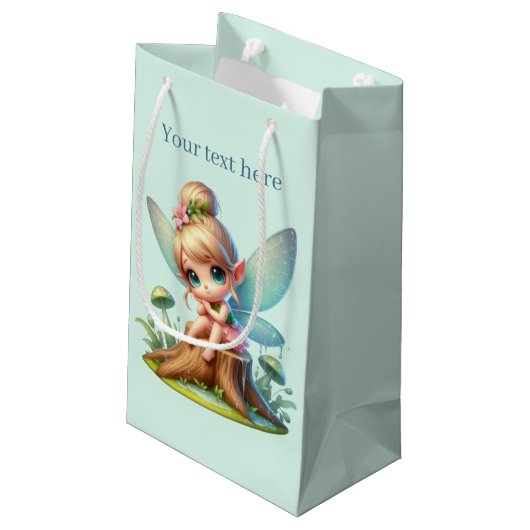 Niedliche Mädchen Party Fee anpassbar Kleine Geschenktüte (Rückseite Schrägansicht)