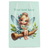 Niedliche Mädchen Party Fee anpassbar Mittlere Geschenktüte (Vorderseite)