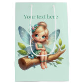 Niedliche Mädchen Party Fee anpassbar Mittlere Geschenktüte (Rückseite)