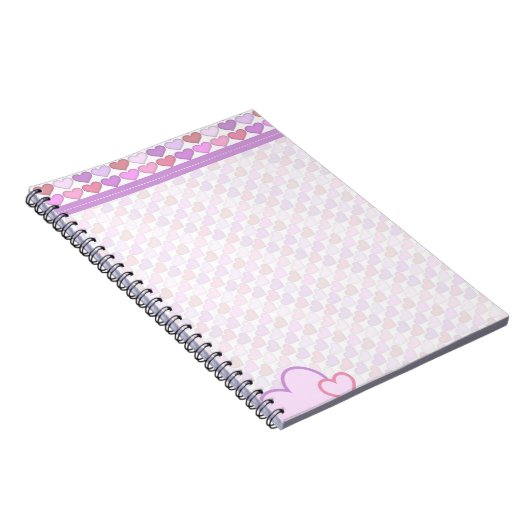 Niedliche Mädchen-Pastell-Herzen Notizblock (Rechte Seite)