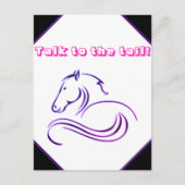Niedliche Mädchen sprechen mit dem Schwanz Pferd Postkarte (Vorderseite)
