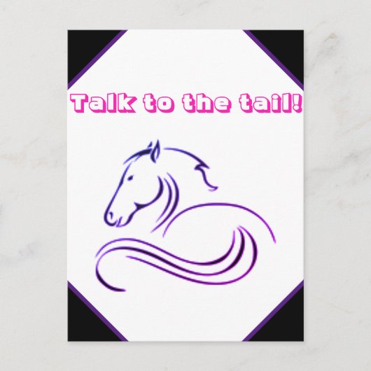 Niedliche Mädchen sprechen mit dem Schwanz Pferd Postkarte (Vorderseite)