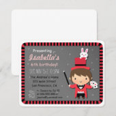 Niedliche Mädchen und Kinder Magie Party Einladung (Vorne/Hinten)