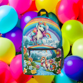 Niedliche Mädchen unicorn geben den Namen Bedruckter Rucksack