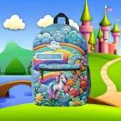 Niedliche Mädchen unicorn geben den Namen Bedruckter Rucksack