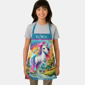 Niedliche Mädchen unicorn geben den Namen Schürze (Insitu)