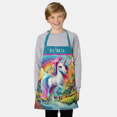 Niedliche Mädchen unicorn geben den Namen Schürze (Getragen)