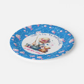 Niedliche Mädchendusche Pappteller (Schrägansicht)