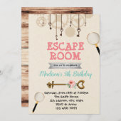 Niedliche Mädchenentweichen-Raum-Party Einladung (Vorne/Hinten)